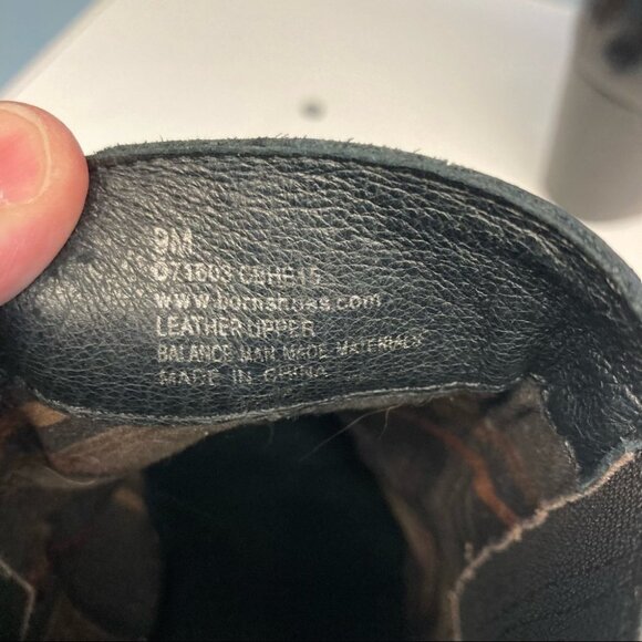 BORN Sz 9 Dark Navy Blue Stacked Heel Western Vibe 2.5” Heel Leather Boots - Picture 9 of 11